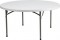 White Plastic Folding Table
48" in diameter
4 - 5 Seater