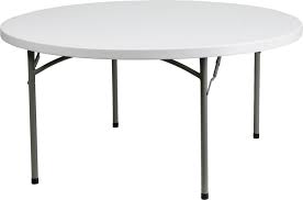 White Plastic Folding Table
48" in diameter
4 - 5 Seater